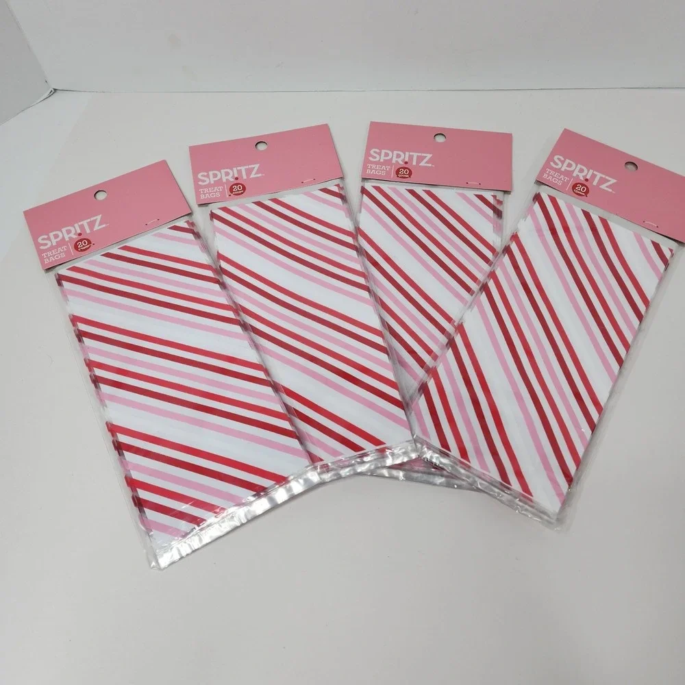 Valentine's Day Treat Bags Stripped Party Target Cello Spritz Wrap Gift 80 count